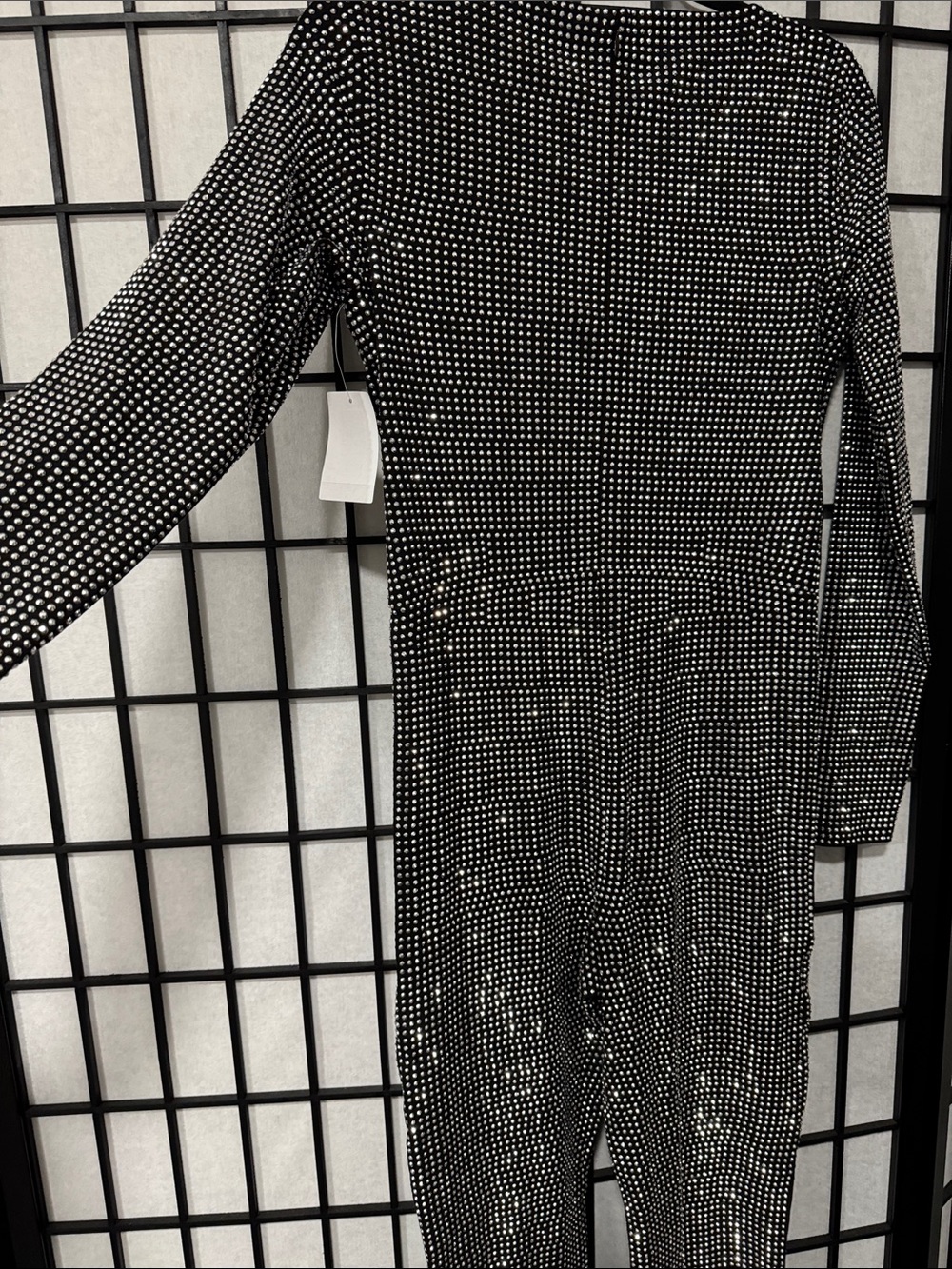 Good American Crystal Rhinestone Jumpsuit Black XL NWT Glam Party Evening - Picture 7 of 10